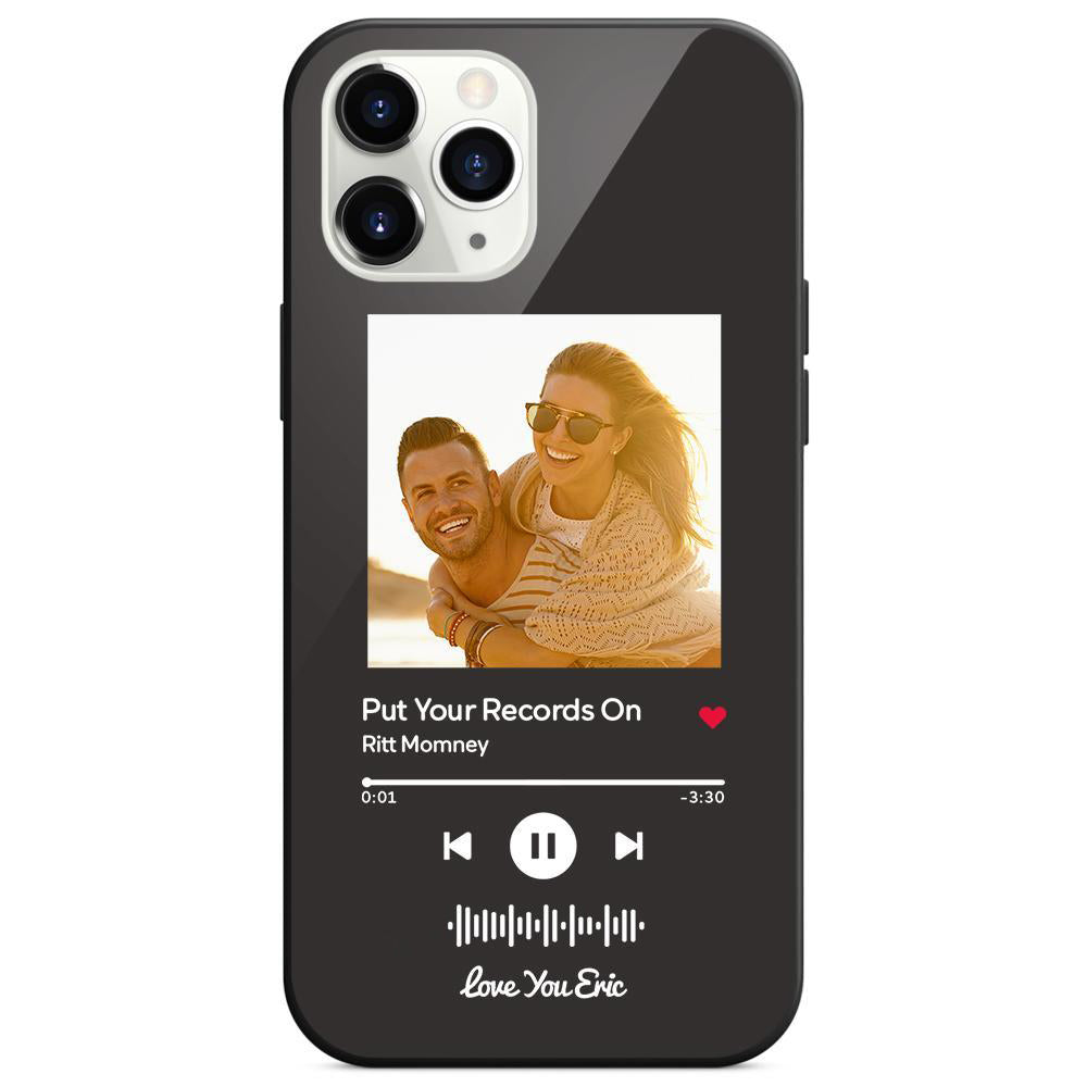 Custom Scannable Music Code Glass iPhone Cases with Picture