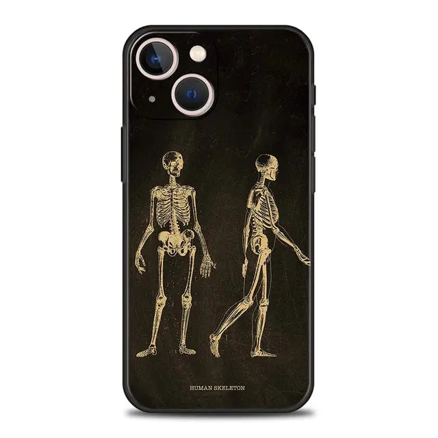 Anatomy Skeleton Chalkboard Body Heart Phone Case for iPhone