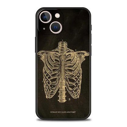 Anatomy Skeleton Chalkboard Body Heart Phone Case for iPhone