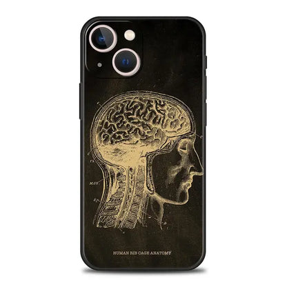 Anatomy Skeleton Chalkboard Body Heart Phone Case for iPhone