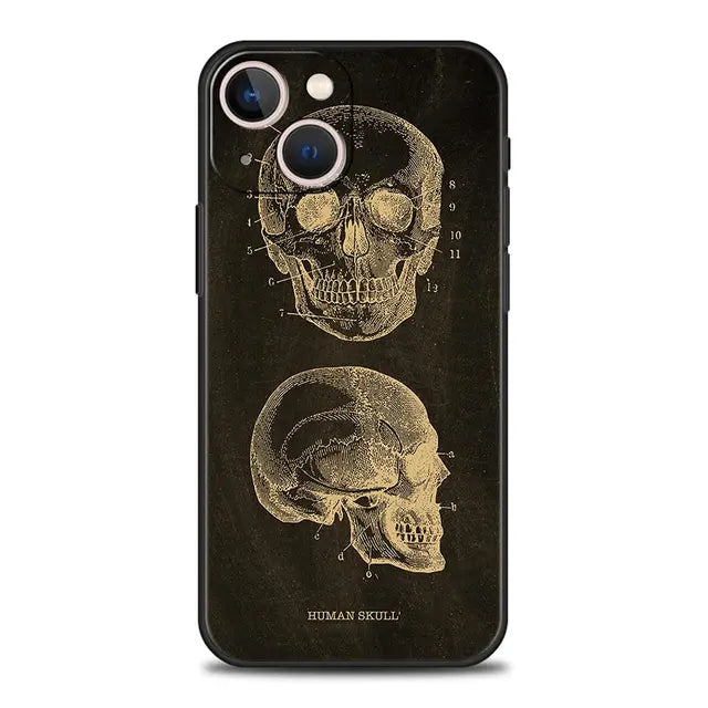 Anatomy Skeleton Chalkboard Body Heart Phone Case for iPhone