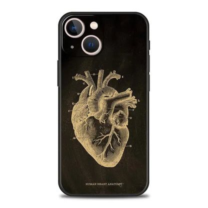 Anatomy Skeleton Chalkboard Body Heart Phone Case for iPhone