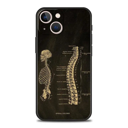 Anatomy Skeleton Chalkboard Body Heart Phone Case for iPhone