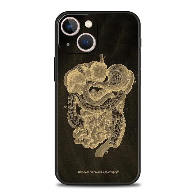 Anatomy Skeleton Chalkboard Body Heart Phone Case for iPhone