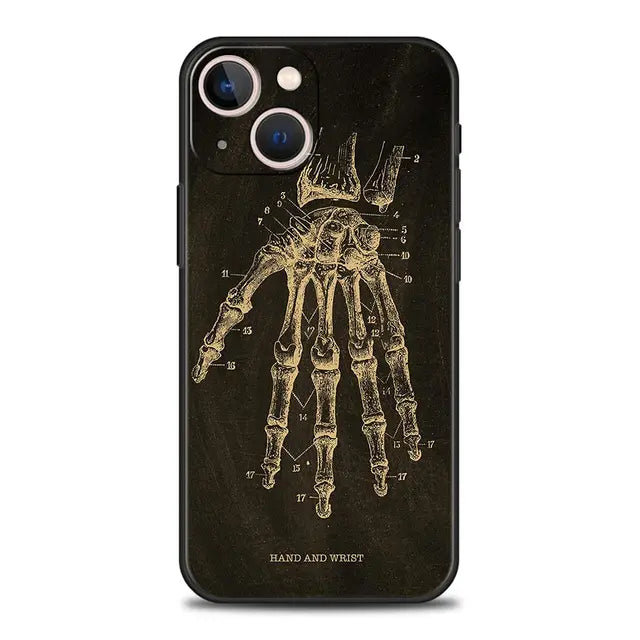 Anatomy Skeleton Chalkboard Body Heart Phone Case for iPhone