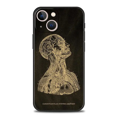 Anatomy Skeleton Chalkboard Body Heart Phone Case for iPhone