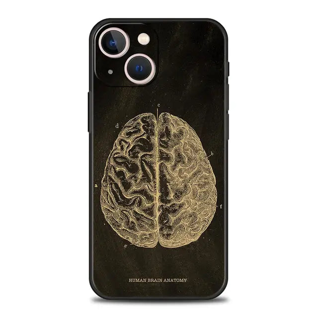 Anatomy Skeleton Chalkboard Body Heart Phone Case for iPhone