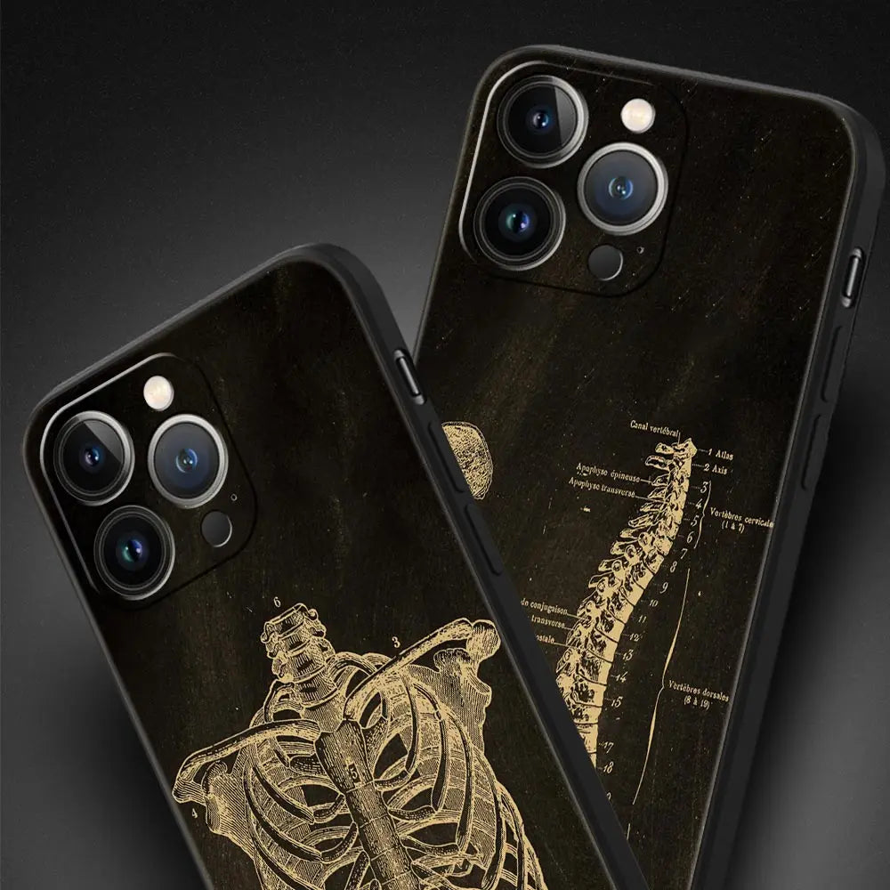 Anatomy Skeleton Chalkboard Body Heart Phone Case for iPhone