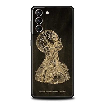 Anatomy Skeleton Chalkboard Heart Phone Case for Samsung Galaxy