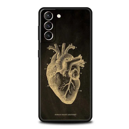 Anatomy Skeleton Chalkboard Heart Phone Case for Samsung Galaxy