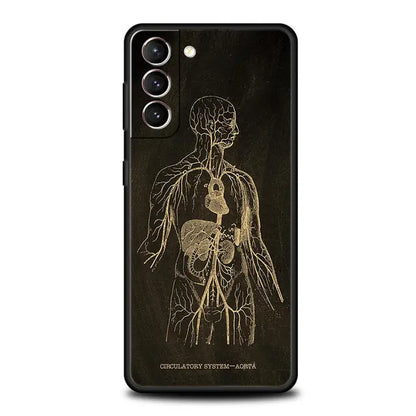 Anatomy Skeleton Chalkboard Heart Phone Case for Samsung Galaxy