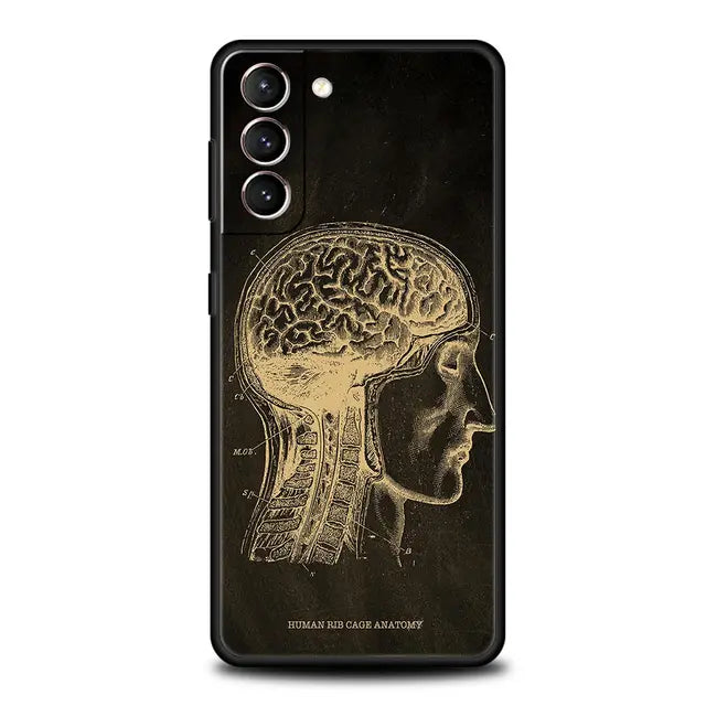 Anatomy Skeleton Chalkboard Heart Phone Case for Samsung Galaxy