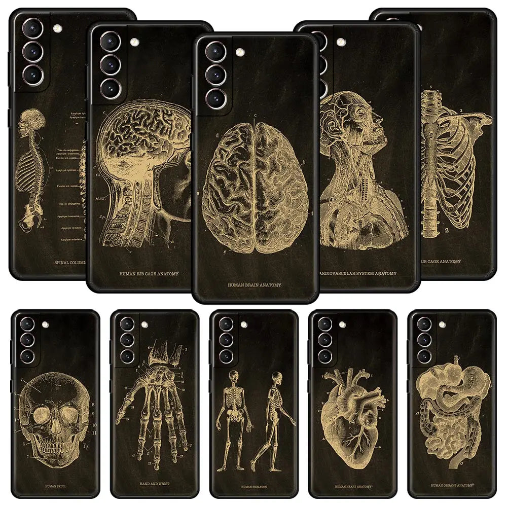 Anatomy Skeleton Chalkboard Heart Phone Case for Samsung Galaxy