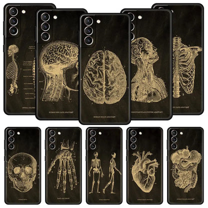 Anatomy Skeleton Chalkboard Heart Phone Case for Samsung Galaxy