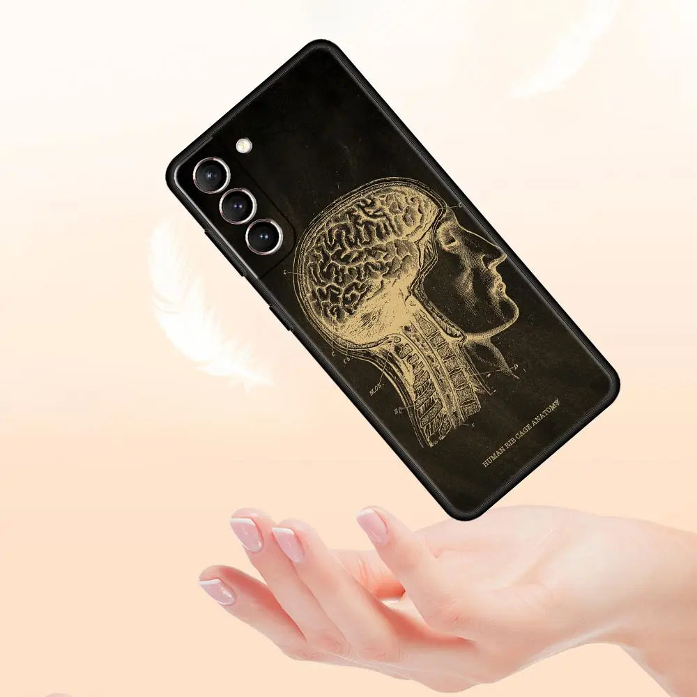 Anatomy Skeleton Chalkboard Heart Phone Case for Samsung Galaxy