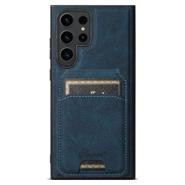 Suteni Luxury Wallet Phone Case with Card Holder for Samsung Galaxy