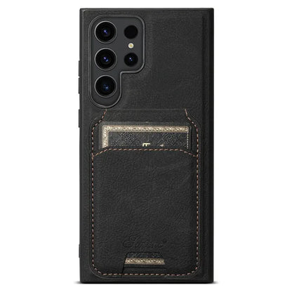 Suteni Luxury Wallet Phone Case with Card Holder for Samsung Galaxy