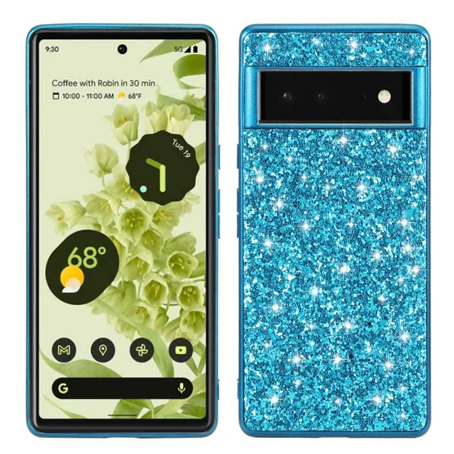 Glitter Case for Google Pixel  Shockproof Hard Plastic Plating Protector Phone Cover