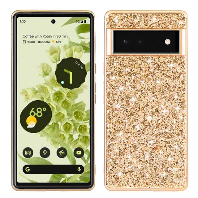 Glitter Case for Google Pixel  Shockproof Hard Plastic Plating Protector Phone Cover