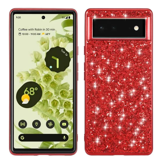 Glitter Case for Google Pixel  Shockproof Hard Plastic Plating Protector Phone Cover