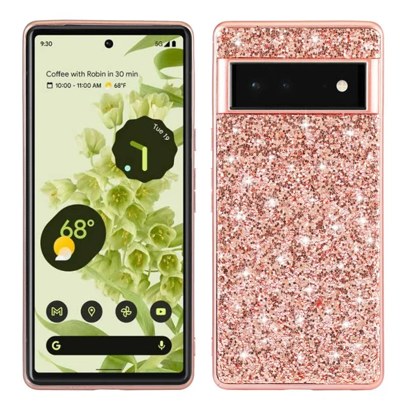 Glitter Case for Google Pixel  Shockproof Hard Plastic Plating Protector Phone Cover