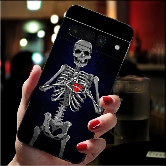 Human Organs Skeleton Skull Brain Case for Google Pixel