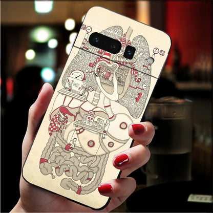 Human Organs Skeleton Skull Brain Case for Google Pixel