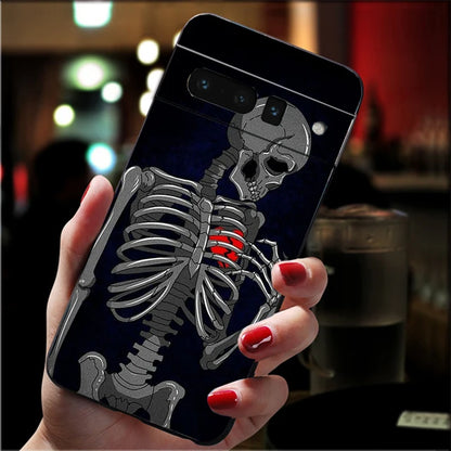 Human Organs Skeleton Skull Brain Case for Google Pixel