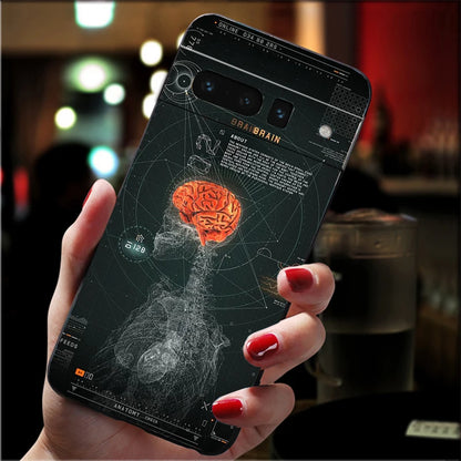 Human Organs Skeleton Skull Brain Case for Google Pixel