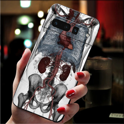 Human Organs Skeleton Skull Brain Case for Google Pixel