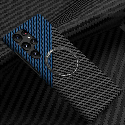 Luxury Carbon Fiber Magnetic Macsafe Case for Magsafe Samsung S22 Ultra S23 S24 Plus S22ultra S22Plus S23Ultra S23+ Matte Cover