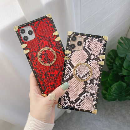 Luxury Snake Skin Design Square Silicone Phone Case for Samsung