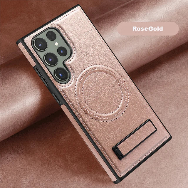 Luxury Wireless Charging Leather Phone Case for Magsafe Samsung