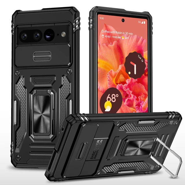 Military Grade Shockproof Phone Case with Slide Camera Cover for Google Pixel