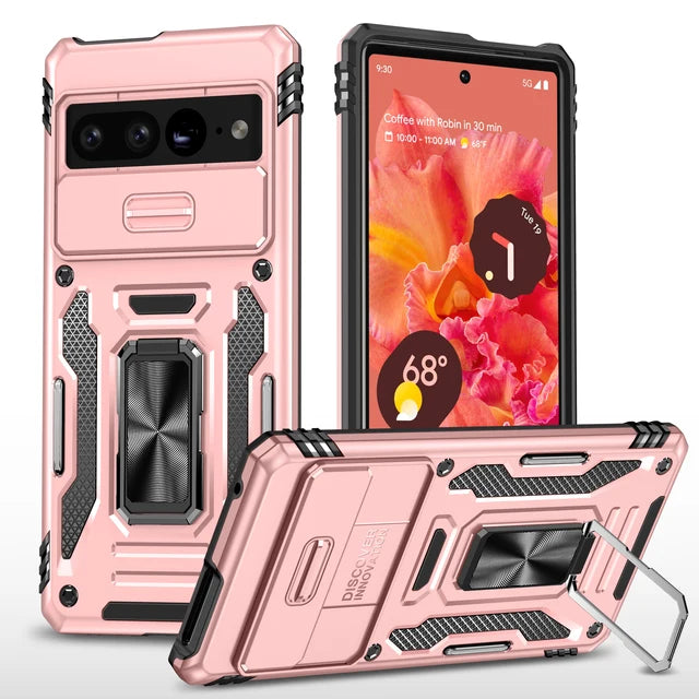 Military Grade Shockproof Phone Case with Slide Camera Cover for Google Pixel