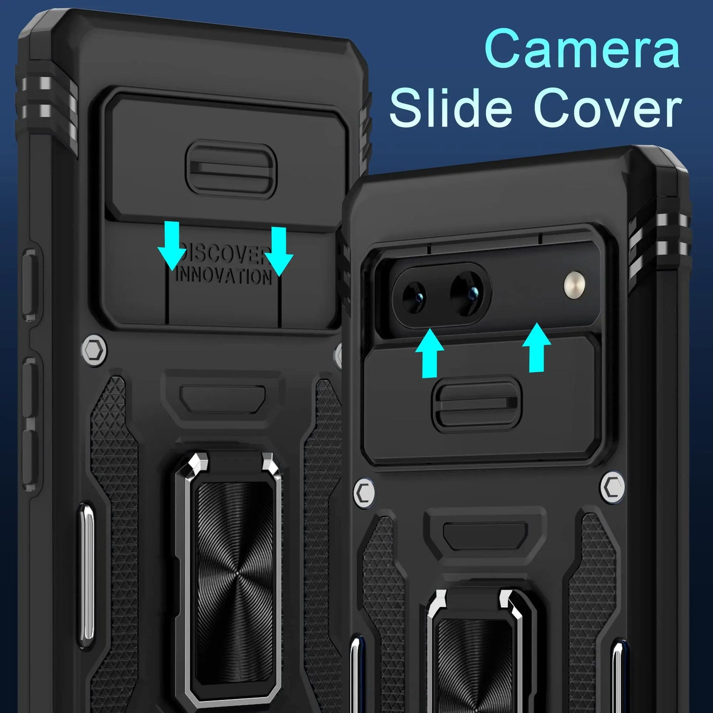 Military Grade Shockproof Phone Case with Slide Camera Cover for Google Pixel