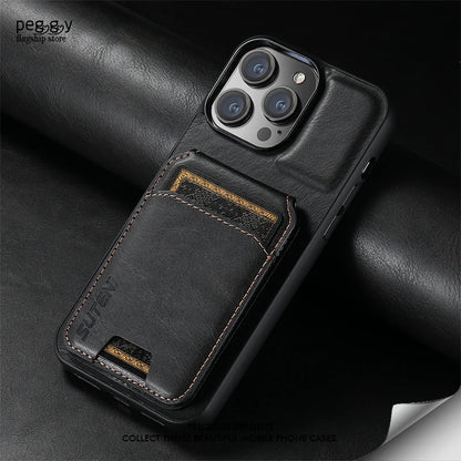 Multifunctional Leather Bracket Card Package Phone Case for iPhone