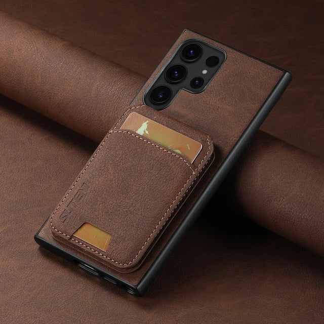 Suteni Leather Wallet Phone Case for Samsung Galaxy