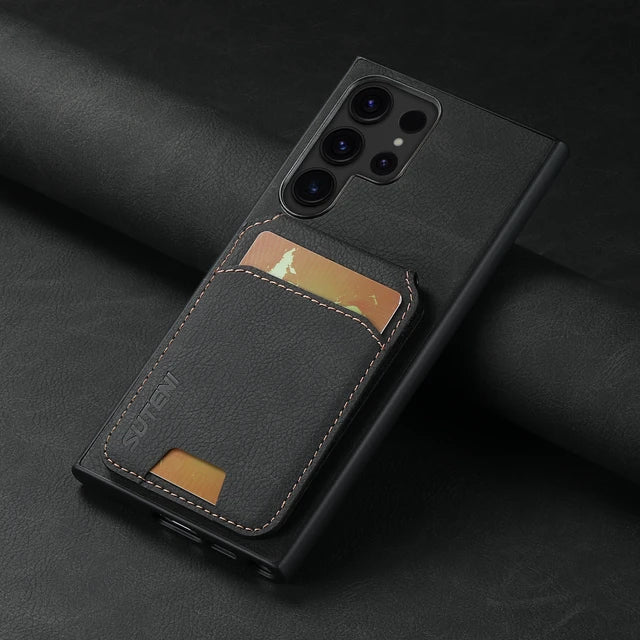 Suteni Leather Wallet Phone Case for Samsung Galaxy