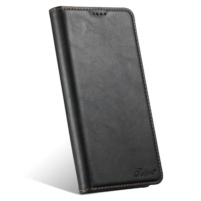 Suteni Leather Wallet Flip Cover Mobile Phone Case Card Holder for iPhone