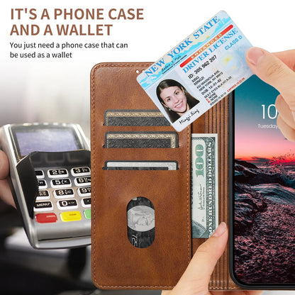 Suteni Leather Wallet Flip Cover Mobile Phone Case Card Holder for iPhone