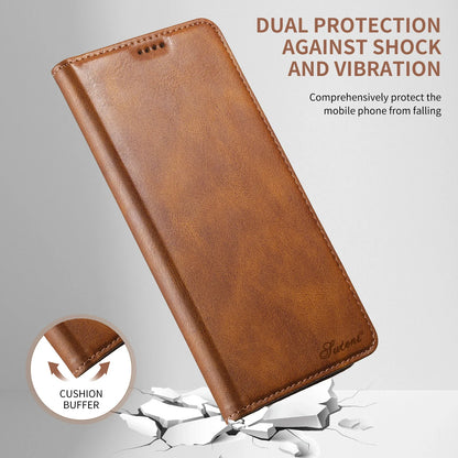 Suteni Leather Wallet Flip Cover Mobile Phone Case Card Holder for iPhone