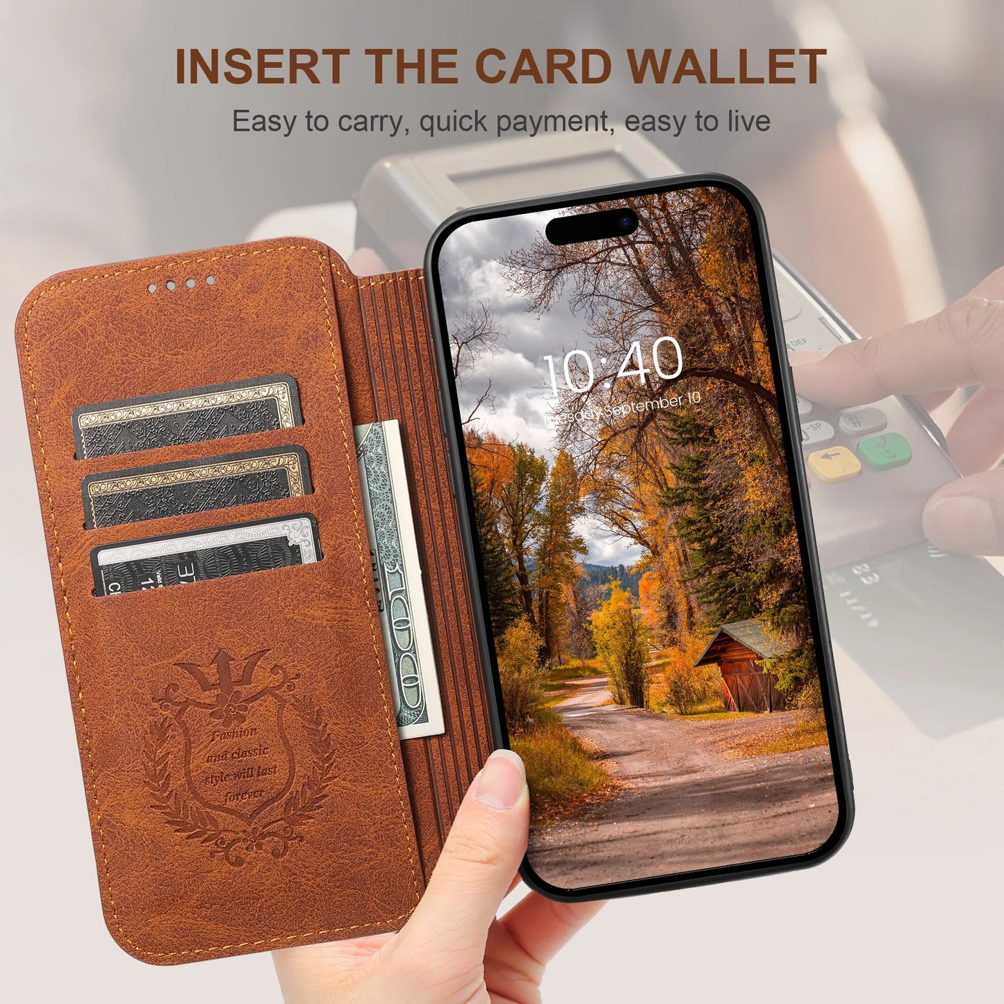 Suteni Luxury Leather Phone Case Wallet with Card Slot Holder & Magnetic Closure | InkSync Store