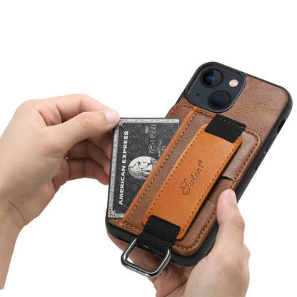 Suteni Luxury Wristband Card Holder Leather Case for iPhone