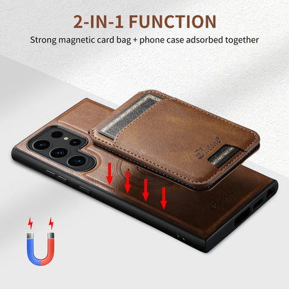 Suteni Magnetic Card Slot Leather Wallet Phone Case for Samsung Galaxy