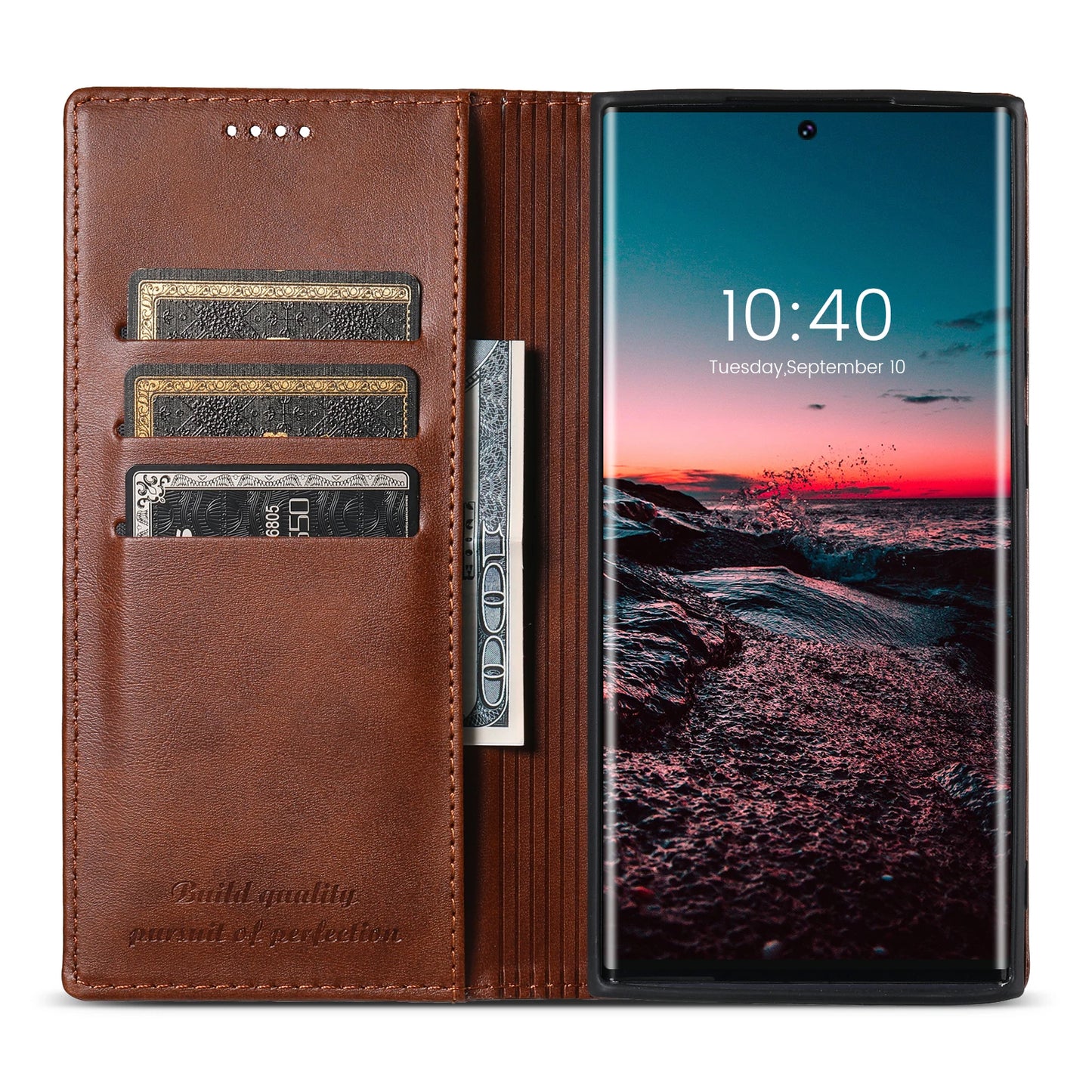 Suteni Leather Wallet Flip Phone Case Cover for Samsung Galaxy