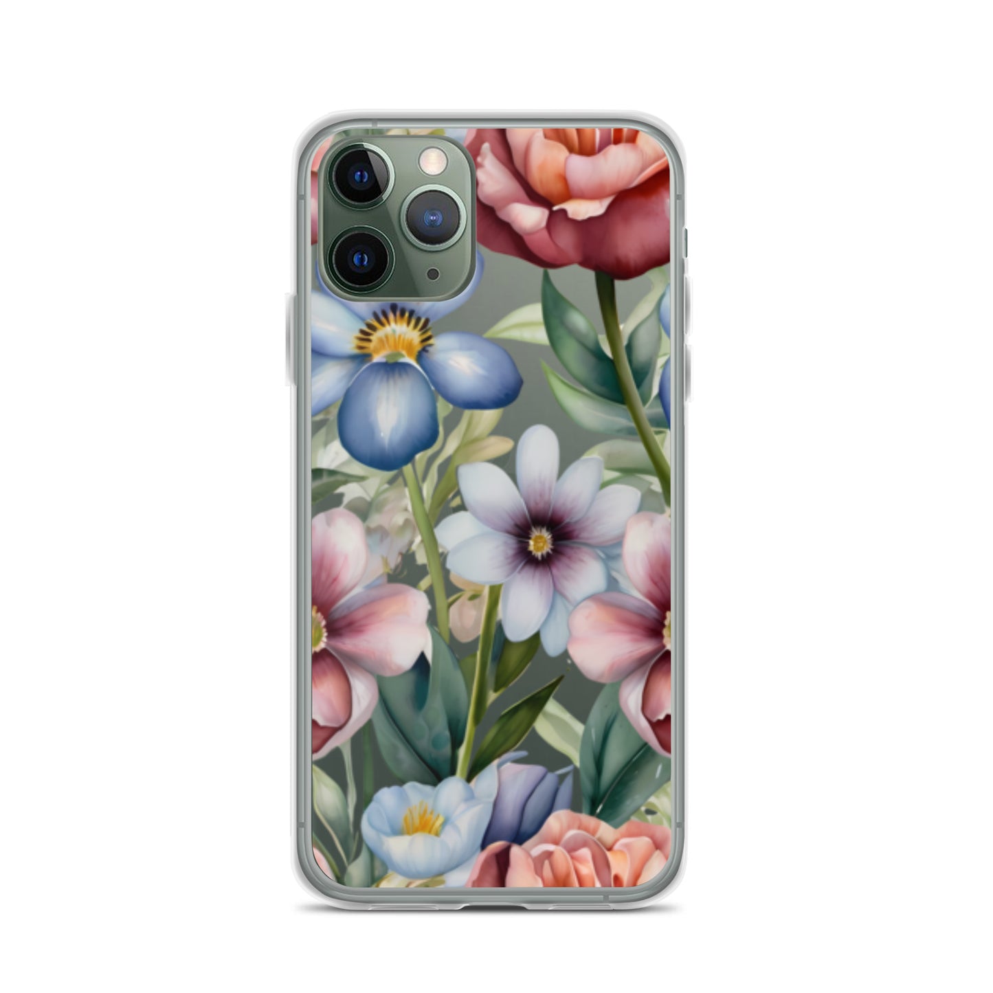 Floral Elegance for iPhone-Clear Case - InkSync