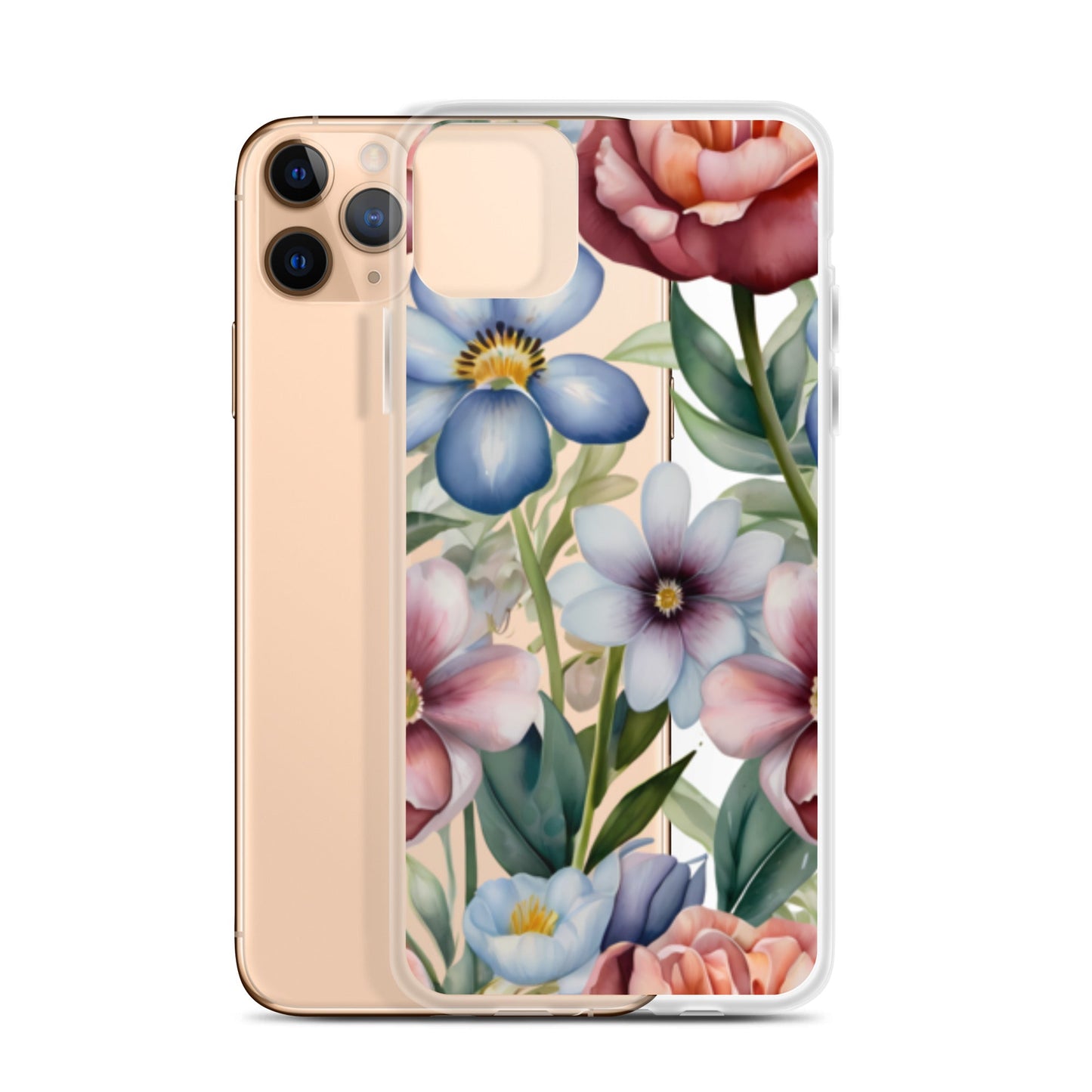 Floral Elegance for iPhone-Clear Case - InkSync