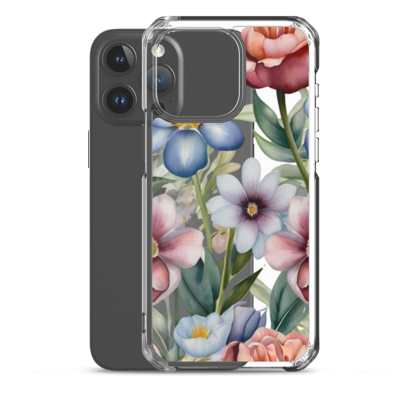 Floral Elegance for iPhone-Clear Case - InkSync