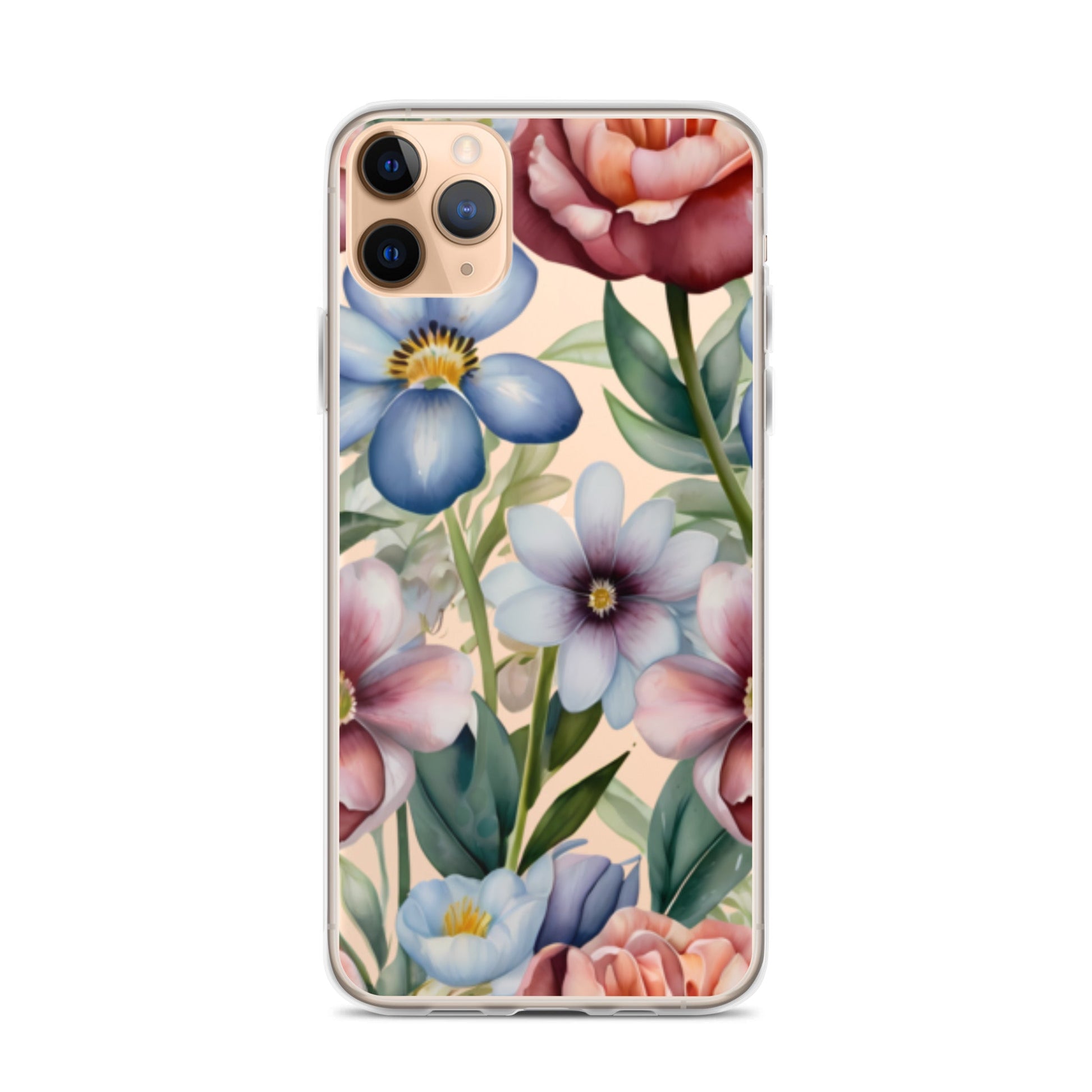 Floral Elegance for iPhone-Clear Case - InkSync